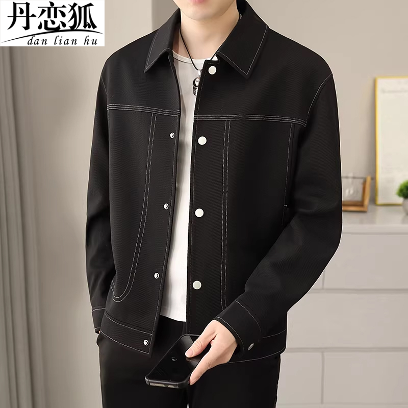 Men's Jacket Spring and Autumn Trendy Brand High-End 2026 New Loose Men's Business Casual Jacket Spring Thin Coat