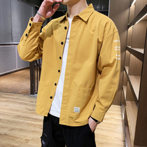 Frock shirt Mens spring and autumn long-sleeved Korean version of the trend of autumn clothes Casual fashion brand high school shirt jacket