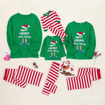 Family Christmas Matching Pajamas Clothes Set Striped Adult