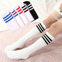 Kids Knee High Socks Girls Boys Football Stripes Cotton