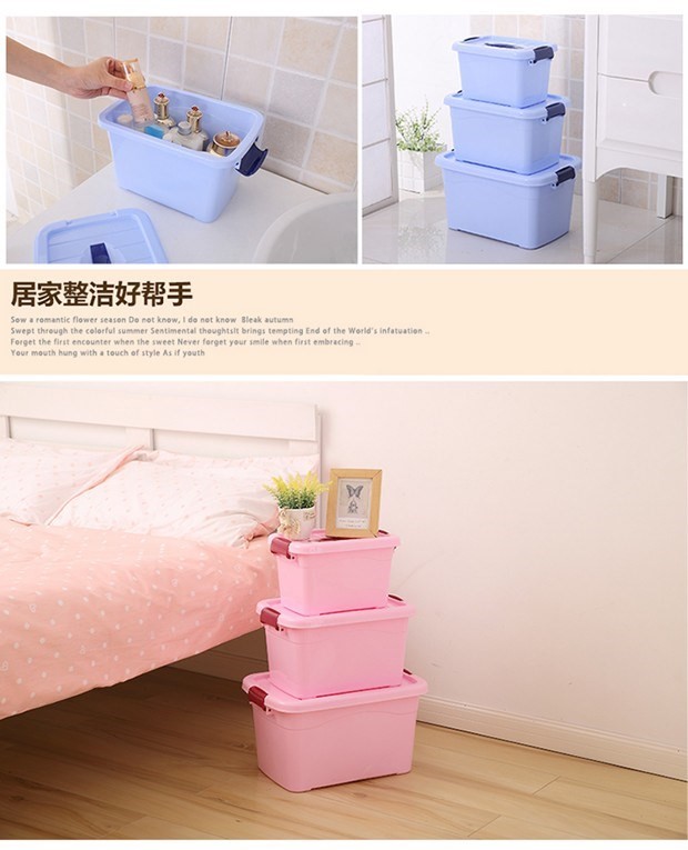 hộp nhựa có nắp Trung bình 65L kích thước nhỏ hộp lưu trữ lớn để bàn hộp nhựa lưu trữ trong suốt hộp lưu trữ hộp lưu trữ gia dụng hộp nhựa pp