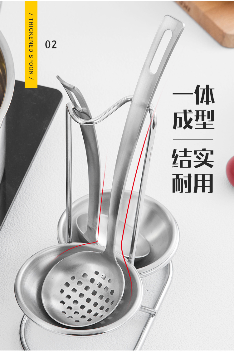 Muỗng súp inox dày Cháo lớn Cháo súp Cháo cầm tay dài giá để dao