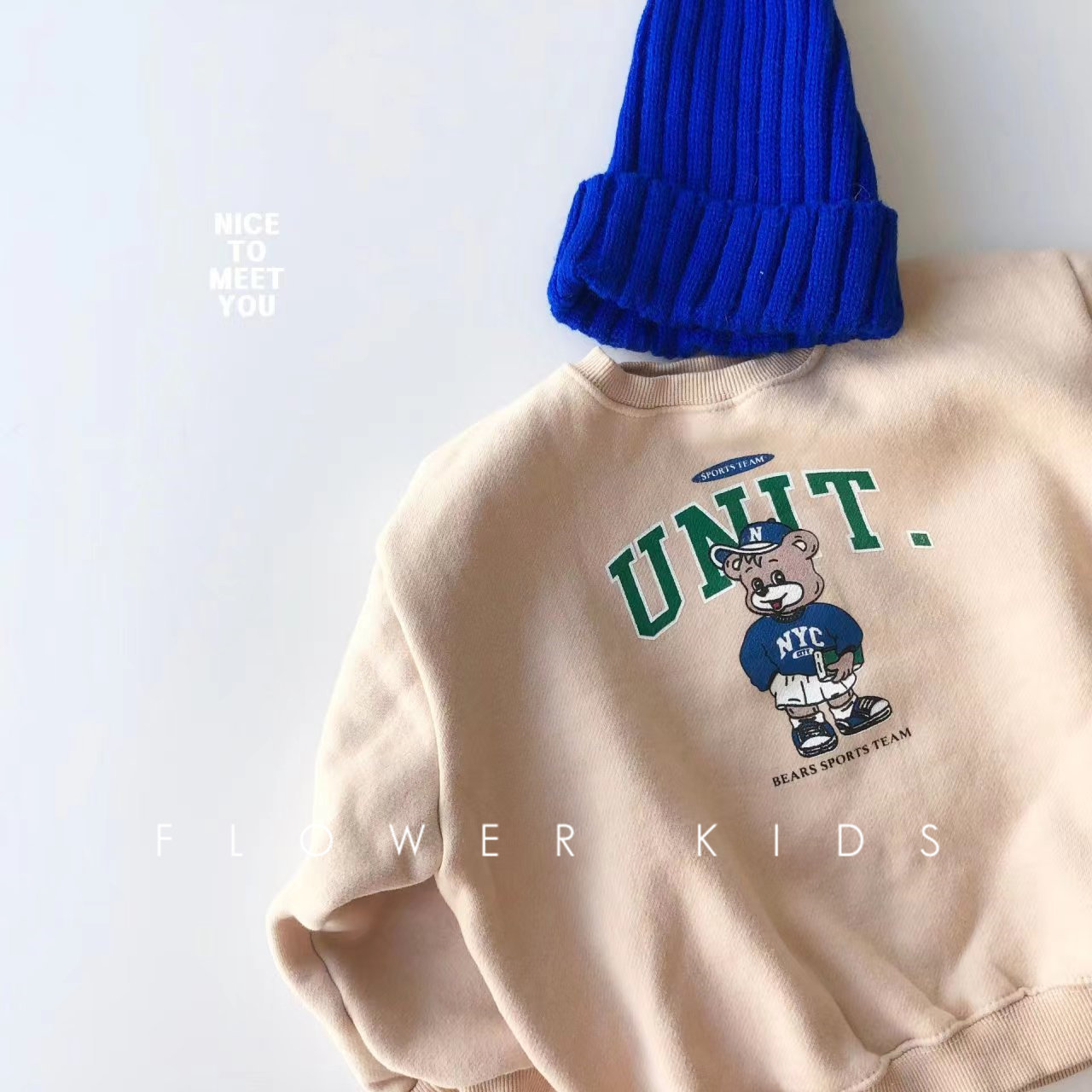 2023 Spring and Autumn New Korea Children's Clothing Winter Discount nice Children's Letter Bear Casual Thin Fleece Pullover Hoodie pic 13