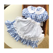Spot Korean childrens clothing summer jk girl doll collar lotus leaf lace maid apron dress photo D2