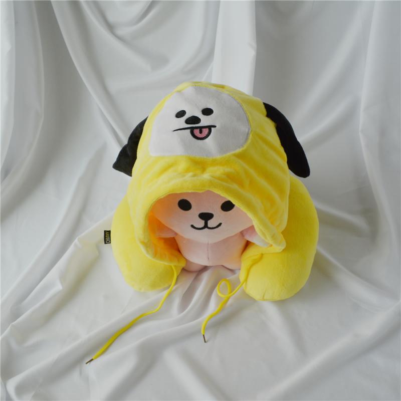 Bt21 trùm đầu gối hình chữ U gối xe du lịch BTS chống đạn vị thành niên gối hình chữ u gối hoạt hình gối chữ u cao su non