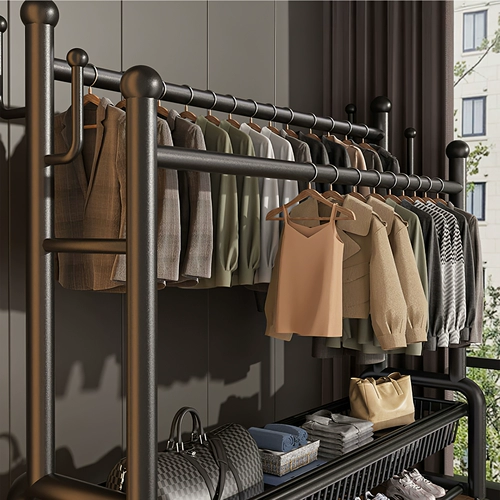 Японская вешалка для одежды напольная для спальни, домашней комнаты, крытая двухполюсная сушилка для одежды, съемная вешалка для одежды