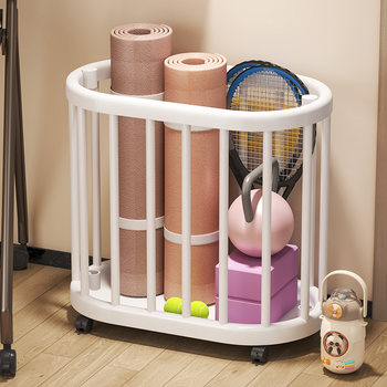 Japanese yoga mat storage basket basketball badminton racket storage rack household fitness and sports equipment storage artifact basket