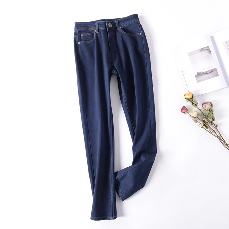 Khách hàng cũ đột nhập! Xuất khẩu đơn chải cashmere mùa thu và chân mùa đông quần bút chì Quần jeans nữ mỏng quần jean áo sơ mi nữ