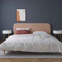 Fabric bed Small apartment type Light luxury net red bed ins Master bedroom wedding bed Hong Kong-style modern 1 2m double bed Modern simple