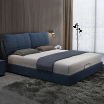 Xinnian small apartment Nordic double 1 8 meters 1 5m Master bedroom Wedding bed Master bedroom detachable and washable simple modern fabric bed