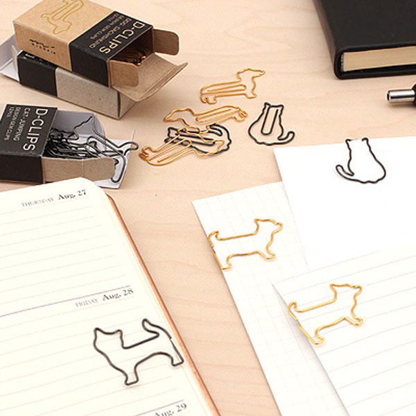 MIDORI D-CLIPS stainless steel cat, dog, alpaca, bird, rabbit, penguin, paper clip for single sale