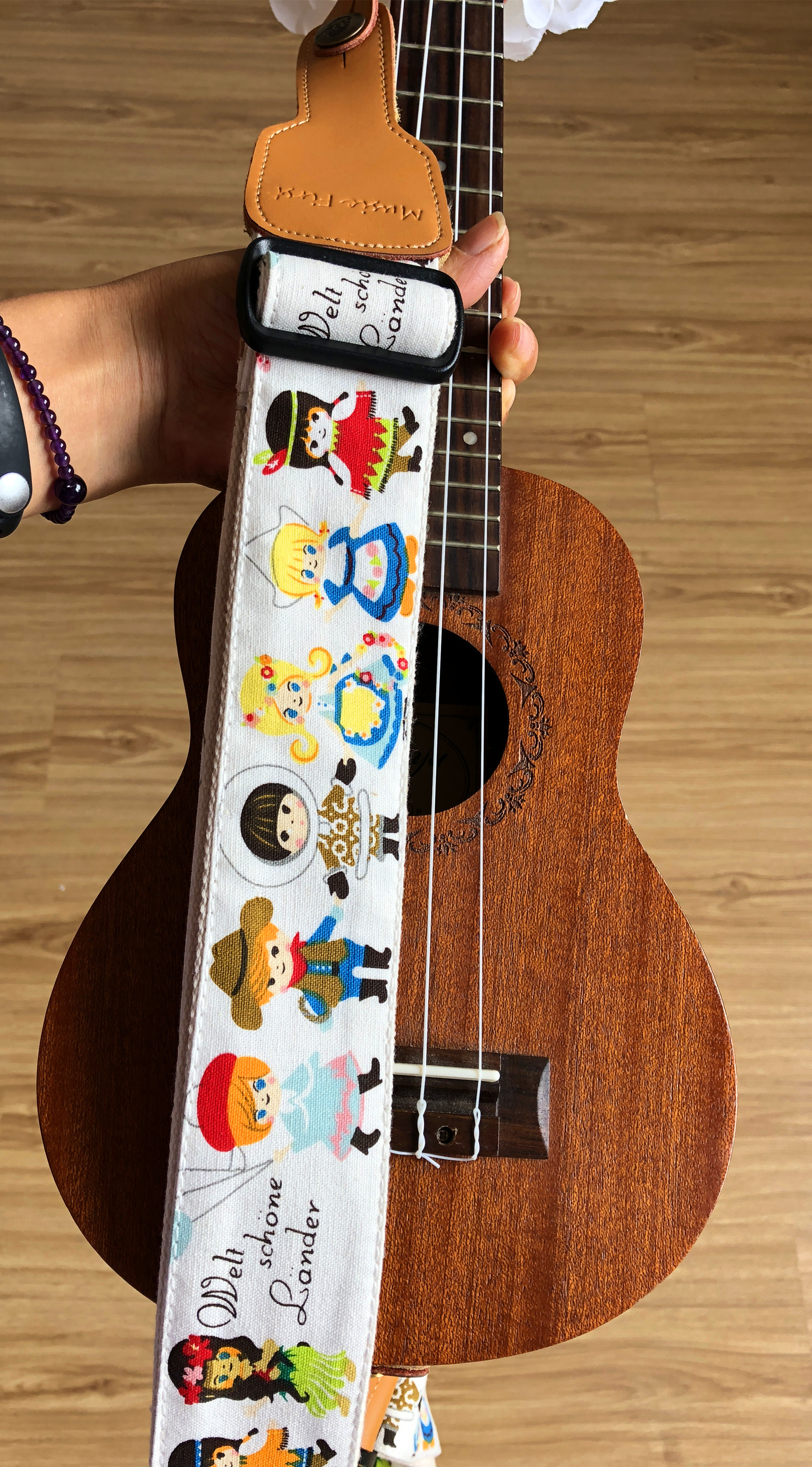 Original Ultra Luxury Comfort Widening Edition Beautiful World Themed Pure Cotton Jukri Holding Baby Bag Children Guitar Strap