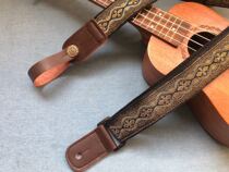 纯手工古典美精美刺绣尤克里里背带中华小四弦背带ukulele strap