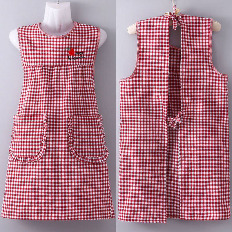 New outer with vest apron kitchen household water-resistant oil and oil-proof cooking pure cotton breathable surrounding adult work clothes