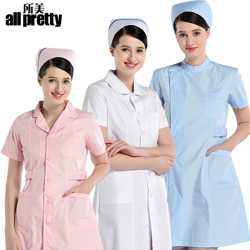 Summer nurse dress male and white coat short sleeves doctor to take Han edition women's thin summer suit to take the pharmacy work clothes