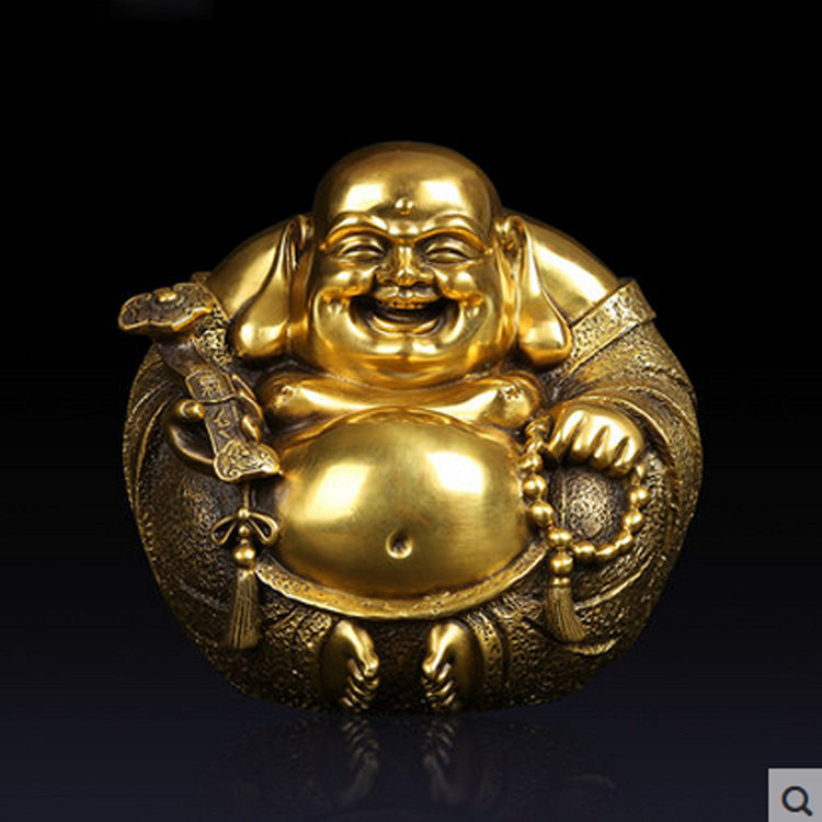 Maitreya Buddha Room Car Car Interior Ornament Ornament Buddha Statue Copper Creative Metal Craft Cai Ping - Taobao