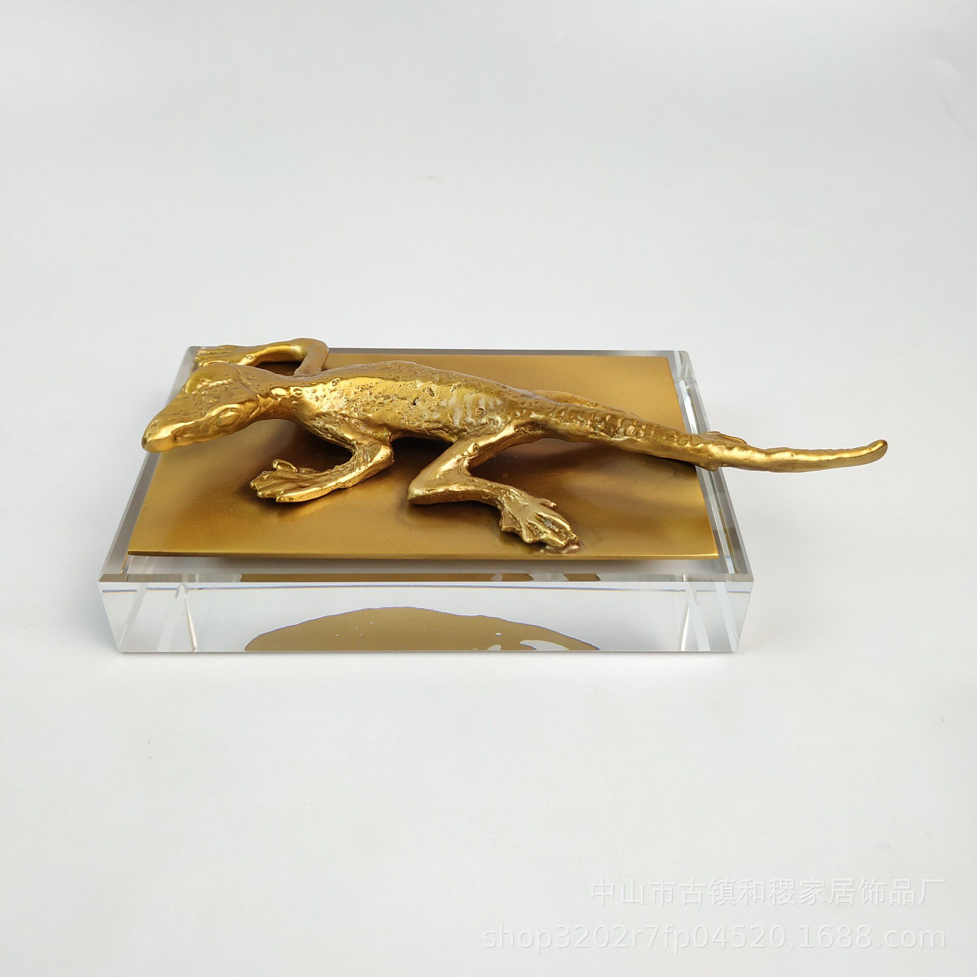 Art Ornament Desk Car Ornament Crystal Gecko Ornament Pure Copper Soft Ornament