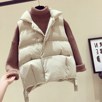 Down cotton vest female short Korean student 2020 Autumn and Winter new Joker vest loose bread cotton waistcoat