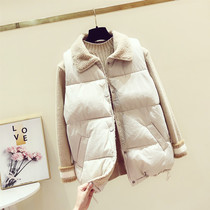Down cotton vest women short 2020 autumn and winter New Korean version of splicing vest students by loose thick cotton vest