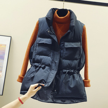 Down cotton vest female short student 2020 Autumn and Winter new horse clip waist Korean version of Joker Harajuku waistcoat