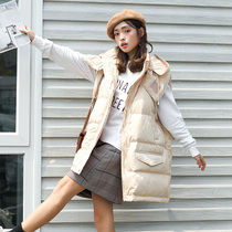 Down cotton vest female long 2020 autumn and winter New Korean horse clip thick cotton vest Harajuku waistcoat