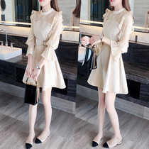 Small dress autumn 2021 new temperament fairy skirt waist thin super fairy French skirt womens early spring