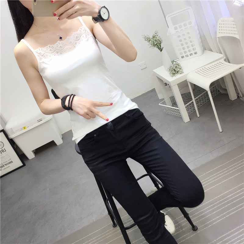 Mùa hè Hàn Quốc phiên bản của các cổng ren retro retro chic nhỏ tươi yếm trong nữ đoạn ngắn đáy áo của phụ nữ mặc bên trong và bên ngoài ao b lo nu ca tinh