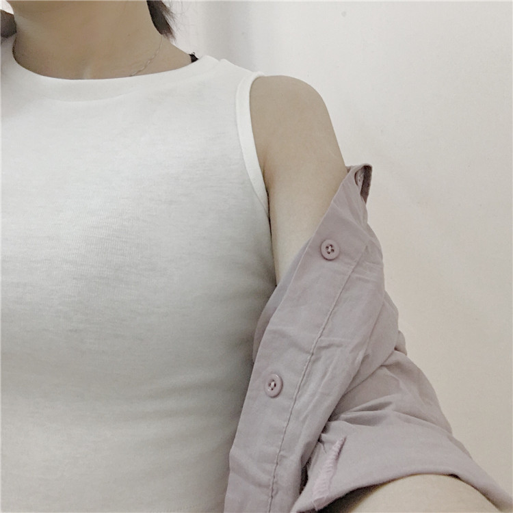Hồng Kông-phong cách retro sling của phụ nữ mùa hè đoạn ngắn rốn không tay t-shirt bên ngoài dưới cùng của Harajuku nhỏ tươi vest top áo kiểu đẹp