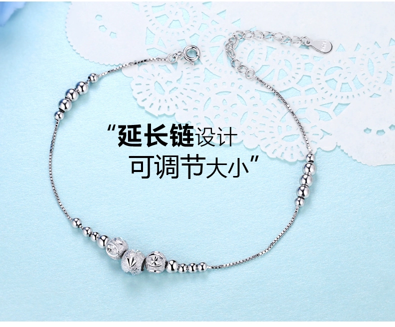 Nhặt hạt tình yêu bằng bạc 925 vòng chân bạc nữ chuông Nhật Bản và Hàn Quốc của sinh viên đơn giản Sen Sở xã hội cổ đại chuỗi mắt cá chân