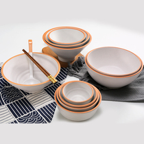 Lamylamine ramen bowl Doujia bowl commercial imitation porcelain cutlery Net red day creative plastic soup bowl beef noodle bowl rice bowl