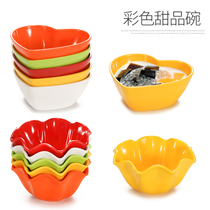 Dense Amine Spin Small Fire Pan Shop Cutlery Creative Heart-shaped Bowl of Caring Plastic Imitation Porcelain Fruit Salad Bowl dishes Commercial