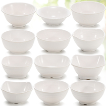 Melamine small bowl white rice bowl Porridge bowl Fast food soup bowl Melamine restaurant tableware Plastic seasoning bowl small bowl Commercial