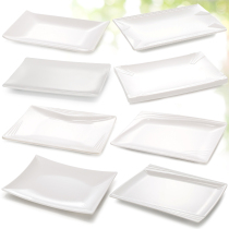 Melamine rectangular plate creative white hot pot dish plate imitation porcelain plastic tableware restaurant Sushi cold plate commercial