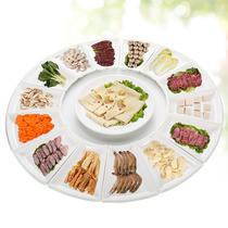 Melamine reunion dinner set Seafood Platter restaurant hot pot round table dish set creative fan plate combination