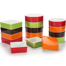Melamine two-color barbecue plate square overlay plate imitation porcelain tableware creative Korean buffet hot pot side dish plate