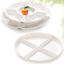 Melamine grid plate Plastic dried fruit five fruit plate brine plate Creative bar ktv fruit platter snack plate