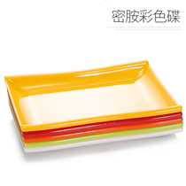 Imitation porcelain melamine color small dish Plastic small plate Sausage plate Rectangular commercial restaurant tableware snack plate