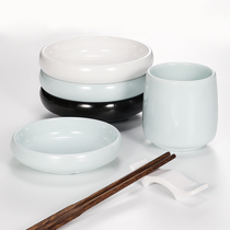 Kebai Jammemine Small Saucer Imitation Porcelain Han Style Day Material Cutlery Small Round Dish Plastic Cold Dish Snack Small Vegetable Dish Commercial