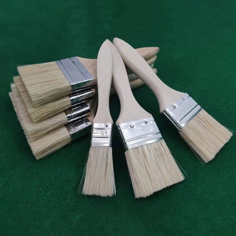 Brush lacquered brush wood handle paint brushes without dropping brush paint brush glue 2 inch Pig Hair Brush Synthetic Silk Industrial Brush Hard Hair