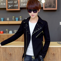 Autumn mens rivets casual small suit young students personality slim clothes mens trend handsome coat