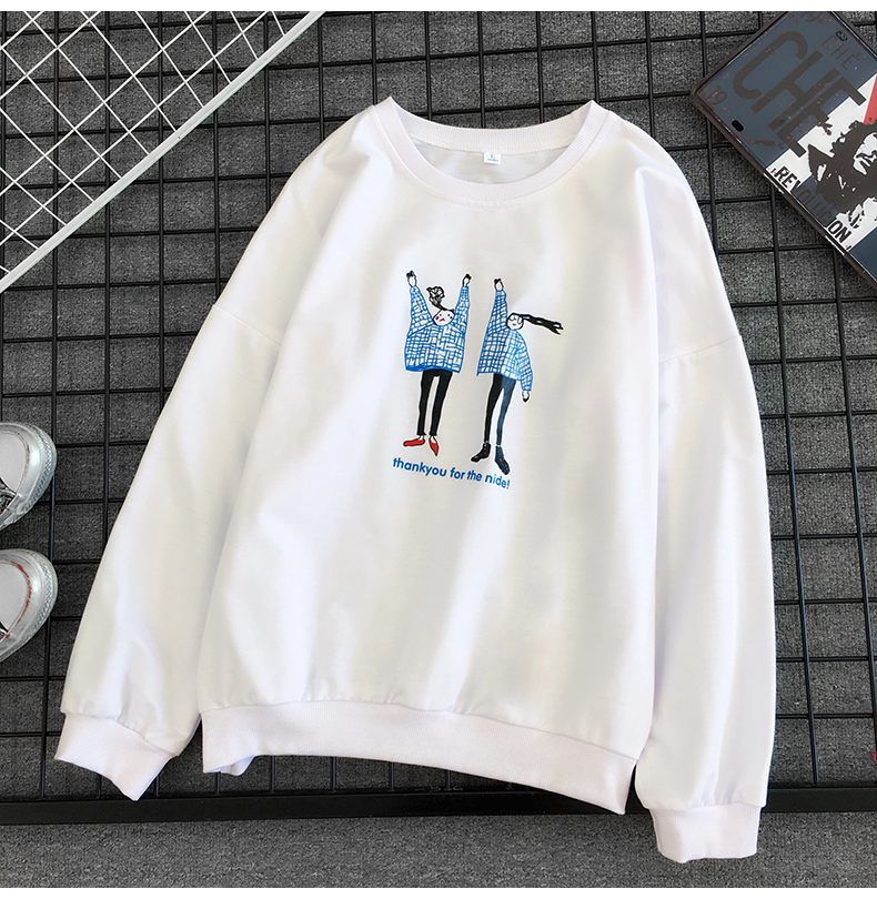 2019 xuân mới Hàn Quốc phần mỏng áo len nữ không mũ rộng cổ in tay áo dài hoang dã áo khoác vest nữ