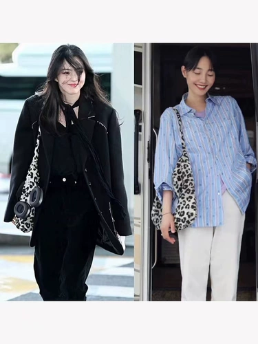 Rose Live Корейская версия эмиса Леопарда платформы сумки на плечо Сонг Хейнга Хан Суо Ши Ши Ши Сумки Сумка Сумка Женщины