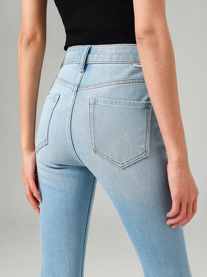 Light Blue Flared Jeans for Women 2025 New High-Waisted Four-Way Stretch Slimming Butt-Lifting Supermodel Pants Versatile and Fashionable