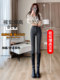 Smoke Gray High-Waisted Skinny Jeans for Women, 2024 Autumn and Winter New Style, Slim Fit, Fleece-Lined, Tight Pencil Pants