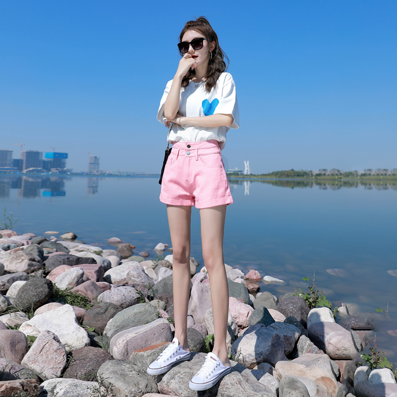 High-Waisted Denim Shorts for Women, Summer Thin Style, 2026 New Model, Buttoned, Loose, Slimming, Wide-Leg A-Line Hot Pants, Trendy High-Waisted Denim Shorts for Women, Summer Thin Style, 2026 New Model, Buttoned, Loose, Slimming, Wide-Leg A-Line Hot Pants, Trendy