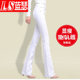 2025 new white jeans for women, micro-flare pants, spring and summer black trousers, loose high-waisted casual wide-leg pants