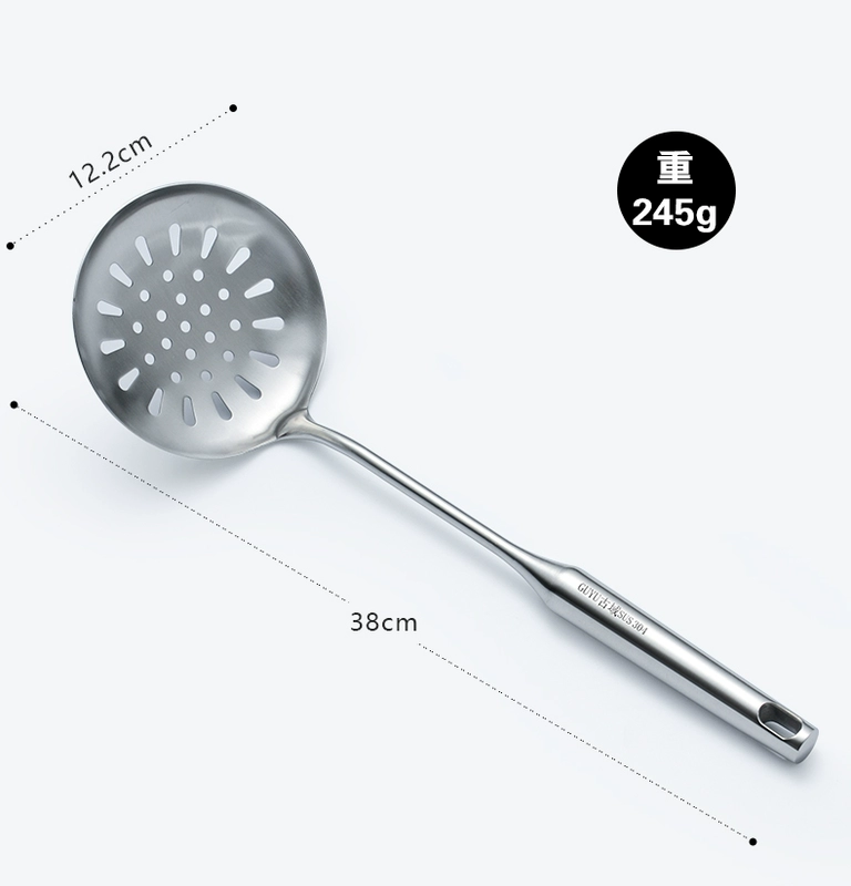 Đức 304 thép không gỉ colander muỗng muỗng lớn xử lý dày lọc lưới dụng cụ nhà bếp hàng rào nhà bếp