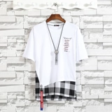 Tide, летняя летняя одежда, шелковая тонкая футболка с коротким рукавом, в корейском стиле, оверсайз, короткий рукав