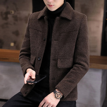 Autumn and winter short wool coat male Korean version handsome casual jacket Lapel trend small windbreaker top dress