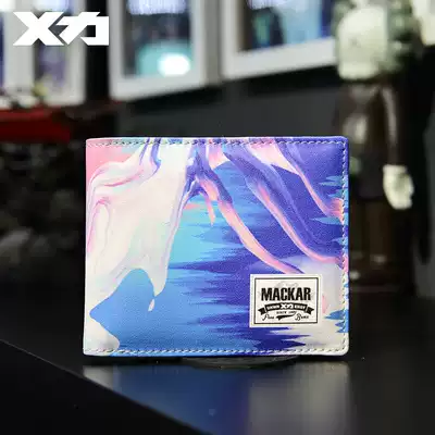 Tide brand soft sister wallet men and women short young students ulzzang Harajuku Korean version of ins personality creative money clip tide tide